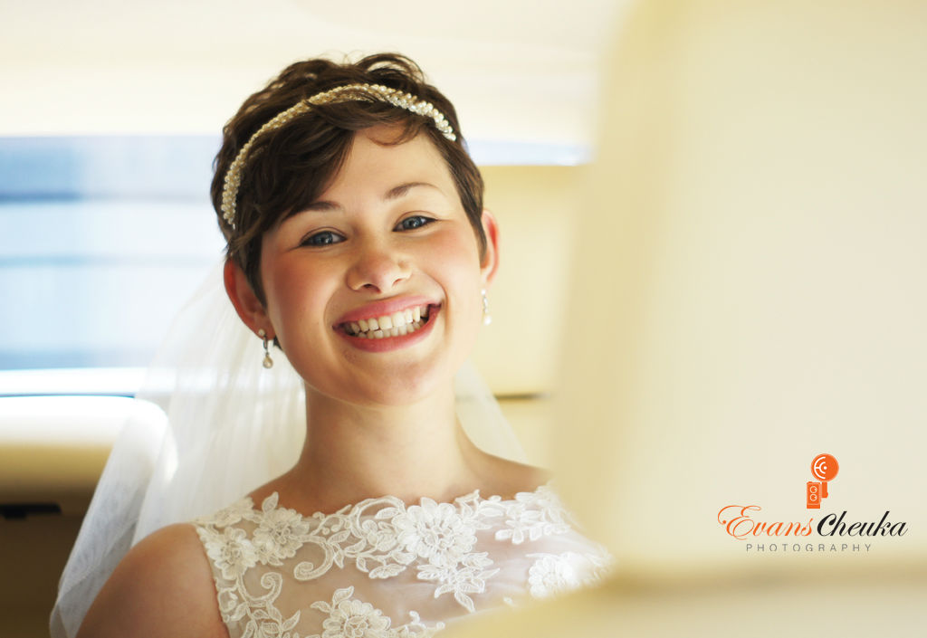 Wedding Photography woman in car Stafforshire
